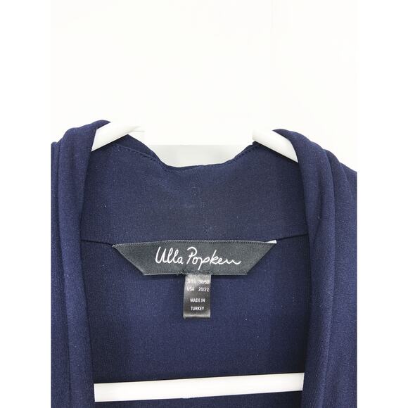 Ulla Popken Dark Blue Midi Dress Loose Sleeve with Pockets Size 20 - Picture 3 of 6